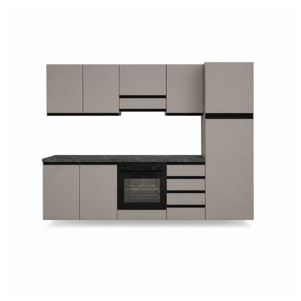 Picture of Kitchen, ronny, dx, grey/anthracite, 255x216cm