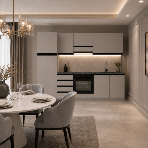 Picture of Kitchen, ronny, sx, grey/anthracite, 255x216cm