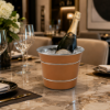 Picture of Champagne box, giobagnara x frau, covered with pelle frau leather, steel container, sc66, 44x35x33,5cm