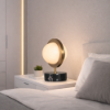 Picture of Table lamp, planet, alabaster+marblr+aluminium finish  ab-d(s-014d), light source:led 3000k 5w, size: 20*16*h28cm