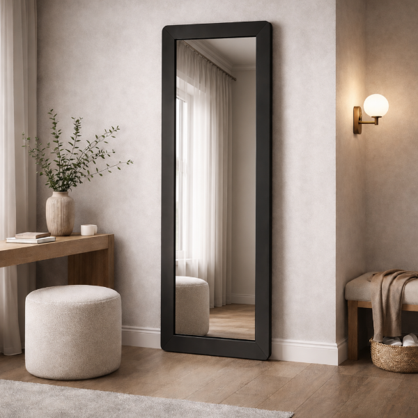 Picture of Floor clear mirror, obel, steel brushed bronze, 210x68x7.5 cm