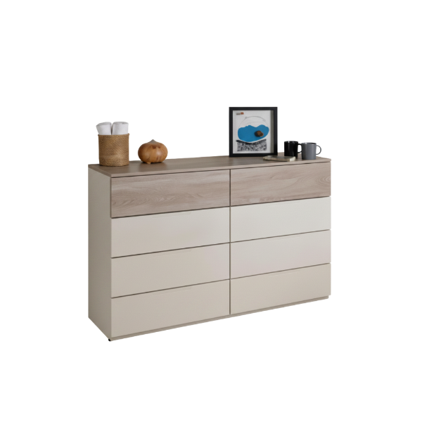 Picture of Chest of drawers, favorita, 4+4 drawers, cashmere, 139X44.4X80.2cm