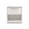 Picture of Nightstand with 1 drawer, espresso, white glossy, 36.7X35.3X43.5(H) cm