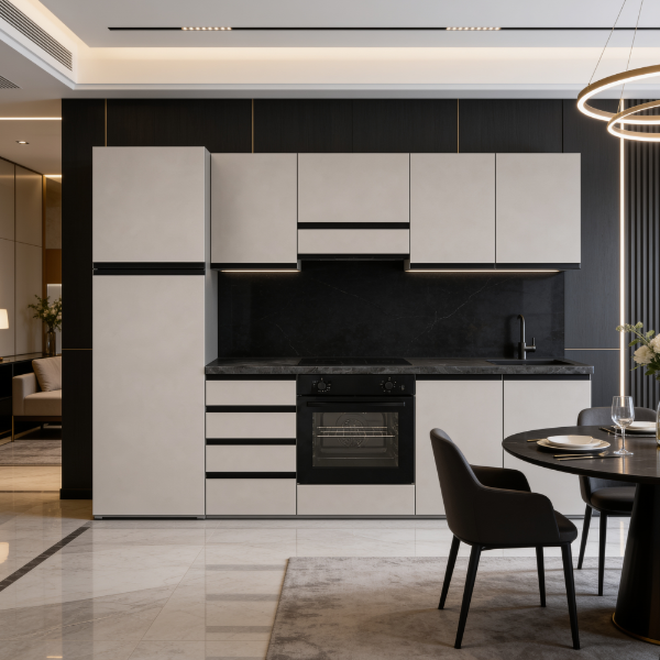 Picture of Kitchen, ronny, sx, fango opaco/fango, 255x216cm