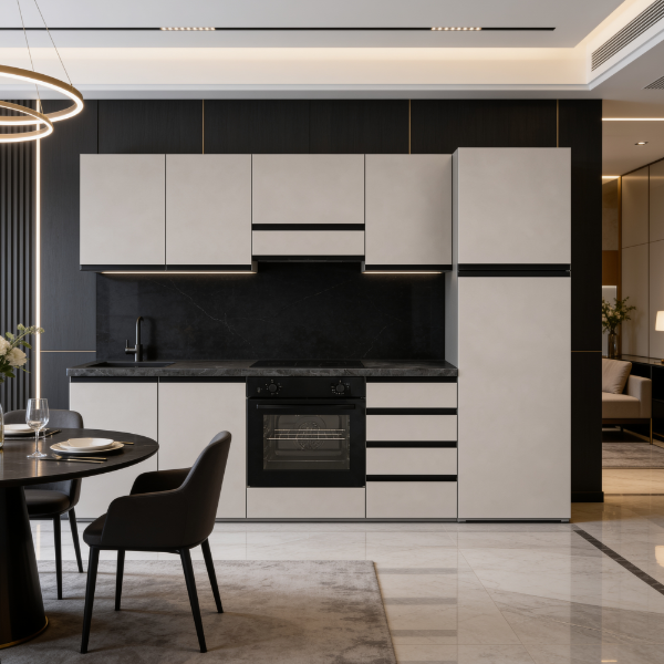 Picture of Kitchen, ronny, dx, fango opaco/fango, 255x216cm