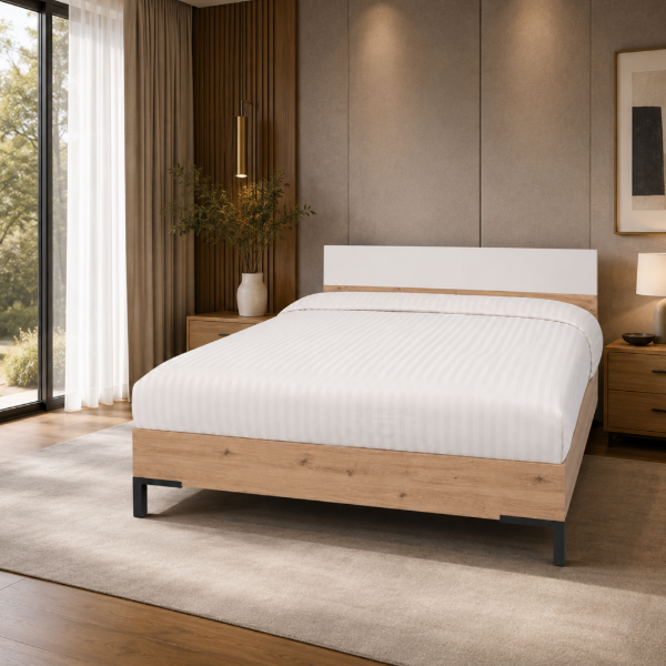Picture of Double bed, sposami,  oak, cashmere, 180x200cm