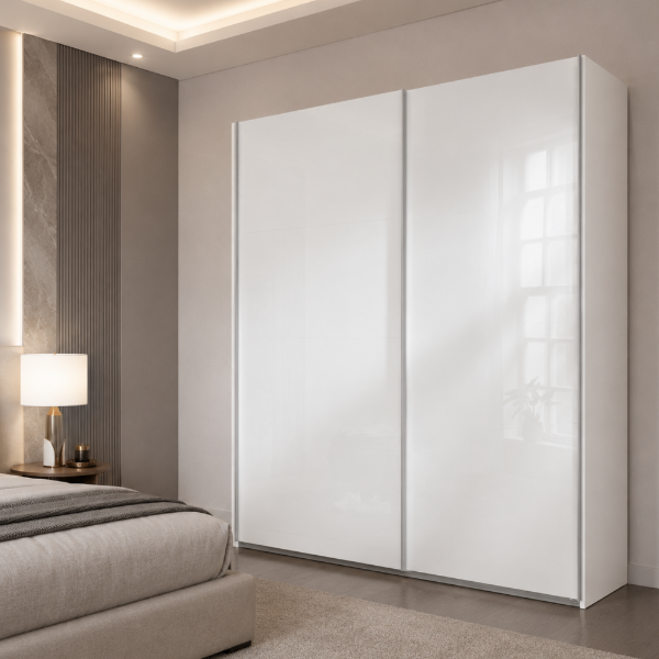 Picture of Wardrobe, systema, with two sliding doors, white, 200x220cm