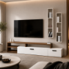 Picture of Tv composition, vittoria, tv base+2 wall cabinets, grey-cashmere, 270.5X45X44H/123X30X25H cm