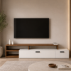 Picture of Tv base, vittoria, 1 door+1 flap, grey/cashmere, 270.5X45X44(H)cm
