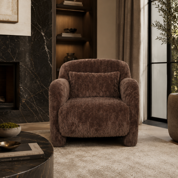 Picture of Armchair, amal, fabric, dark brown, 87x91x80cm