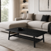 Picture of Coffee table, bento , wood structure, black, 130x72x35cm