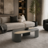 Picture of Coffee table, gatsby, black-gold, 110x99x38cm 