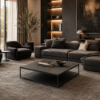 Picture of Coffee table, monti, wood, black matt, 120x120x28cm 