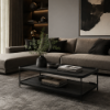 Picture of Coffee table, rey, wood, black, 150x80x44cm 