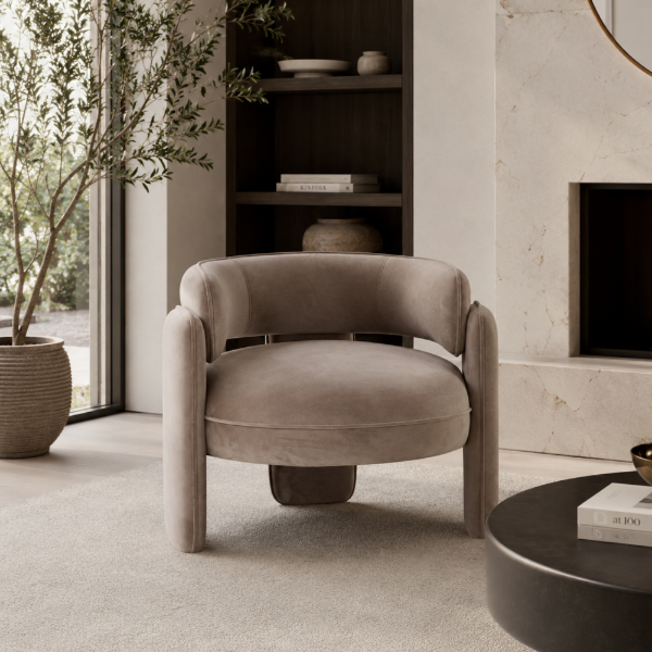 Picture of Armchair, euphoria, velvet beige, 86x76x67cm
