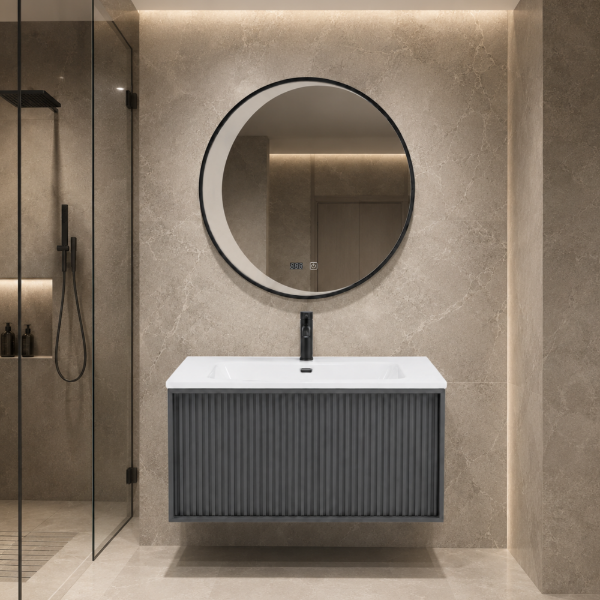 Picture of Bathroom furniture set, katia, solid wood cabinet, ceramic basin, 80x55.5cm