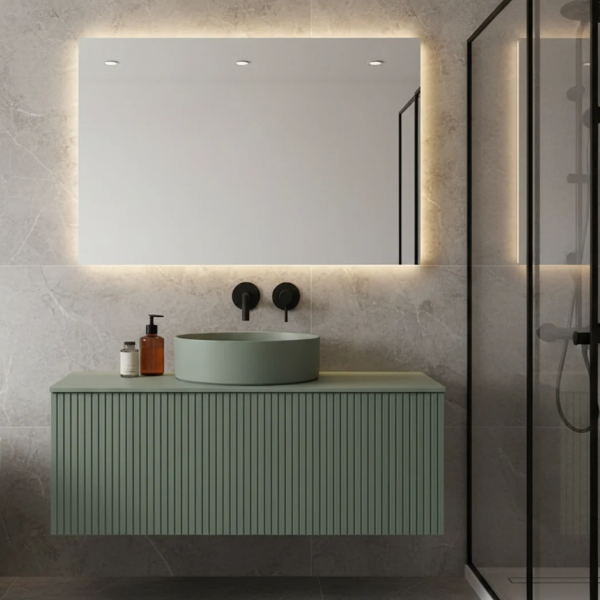 Picture of Bathroom furniture set, elegance, ply wood, ceramic basin, green, 100x52x47cm