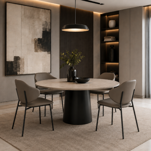 Picture of Dining chair, joti, leather, grey