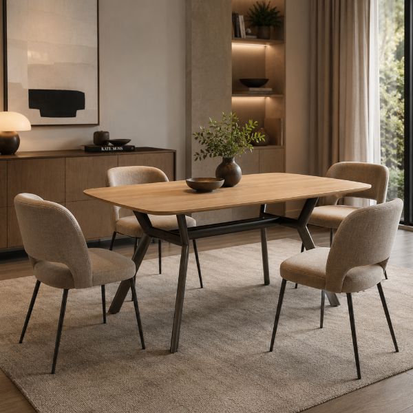 Picture of Dining table, nico, ash veneer natural, 140x80x75cm 