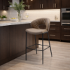 Picture of Bar stool, vento, leather, beige, 61x59x107cm