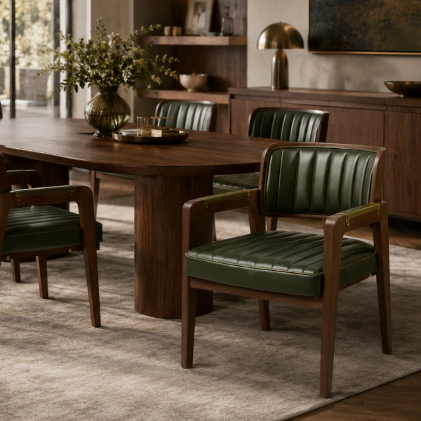 Picture of Dining chair, como, leather, dark walnut