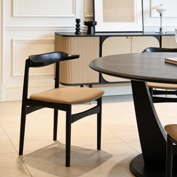 Picture of Dining chair, tura, leather, beige, 54.5x47x47cm 