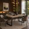 Picture of Dining table, vitruvia, oak, rovere/black, 180x91x76.5cm
