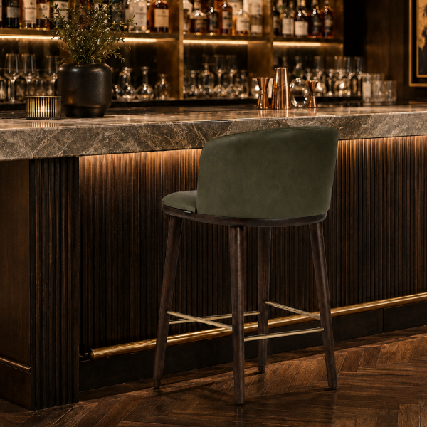 Picture of Counter stool, vela, wood, olive, 52x53x90cm 