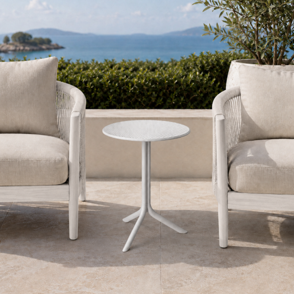 Picture of Table, step,  polypropylene, white, 76,5/ 40cm  ø 60,5 cm