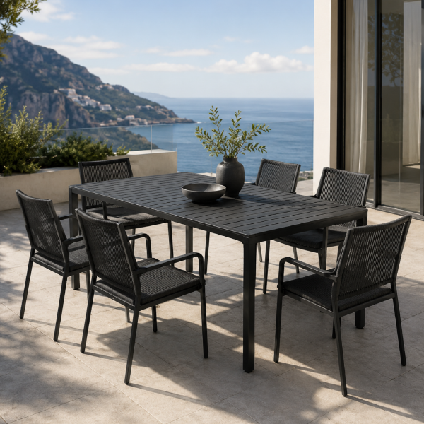 Picture of Table, cube, polypropylene, anthracite coated, 140x80 cm