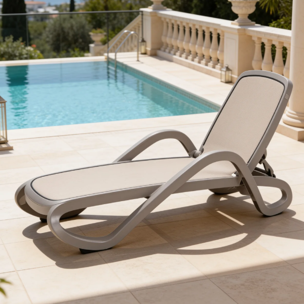 Picture of Sunlounger, alfa, polypropylene, tortora-tortora, 194,5x71 cm