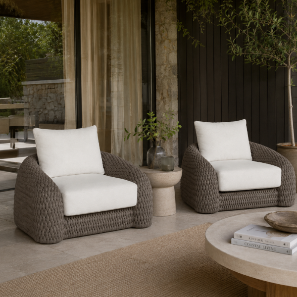 Picture of Armchair, summer mod 2, aluminium frame, grey-white, 114x105x66.5cm