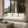 Picture of Sofa 3 seater, summer mod 2, aluminium frame, beige-white, 207x109x66.5cm 