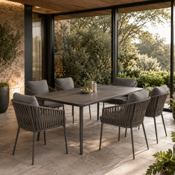 Picture of Chair, plinto alu, antracite+taupe, 58x65x80cm