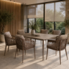 Picture of Chair with armrest, amaya alu, caramel, 55x65x80cm