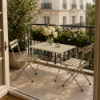 Picture of Table, arc en ciel, steel, dove grey, 110x70x74cm