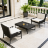 Picture of Slipper chair, elisir, aluminium bronze, rattan bronze carbon, 2 cushions champagne (b&s), 74x78x75cm