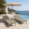 Picture of Sunlounger, flow, aluminium, ivory, 197x75x30cm