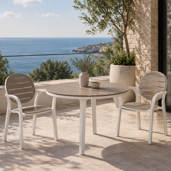 Picture of Armchair, palma, polypropylene,  white tortora , 59x56.5 cm