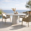 Picture of Dining table, bellagio, concrete, linen, dia.120x76cm