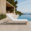 Picture of Sunlounger, maui, teak natural, aluminium, white