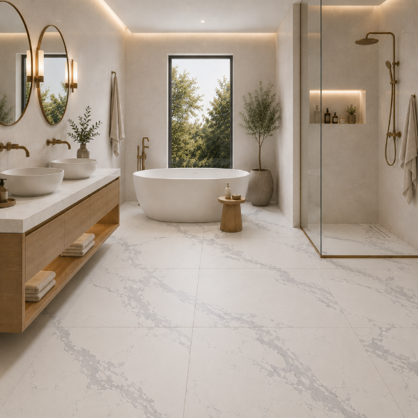 Picture of Floor tile statu, marble effect, matt, 60x60