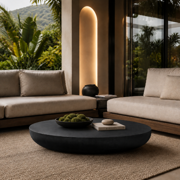 Picture of Coffee table, allure, concrete, anthracite, dia.100x15cm