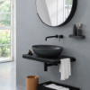 Picture of Bacinella oval basin, ceramic, countertop, lavagna, matte, 62x45cm