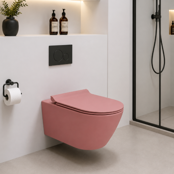 Picture of Pura wc, ceramic, wall hung, light pink, matte, 55x36cm
