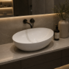 Picture of Pura oval basin, ceramic, freestanding, white, glossy, 60x42cm