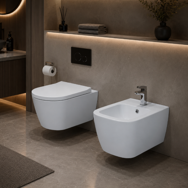 Picture of Mercury bidet, ceramic, wall hung, white