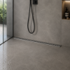 Picture of Drain, stainless steel, side outlet, grey, 600mm