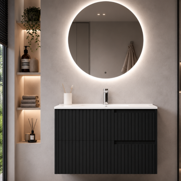 Picture of Joy bathroom furniture set, ply wood, black, 80x46x55cm