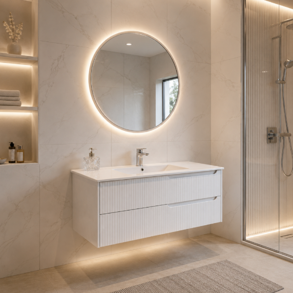 Picture of Joy bathroom furniture set, ply wood, white, 80x46x55cm